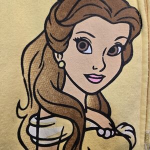 Disney Princess Belle Girls 14-16 Yellow Full Zip Embroidered Ruffle Hem Hoodie